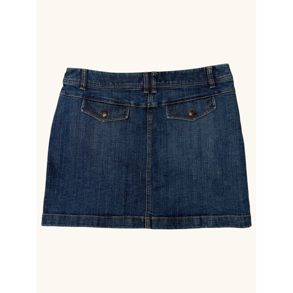 Ann Taylor Loft Denim Mini Skirt Womens Size 10 Dark Wash Blue Casual Short Jean - Picture 3 of 5